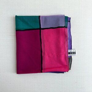 Leslie Fay Vintage Color Block Scarf 14 x 60